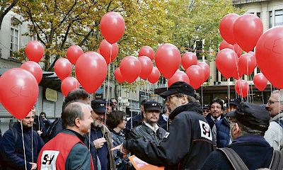 Mobilisation aux TL, dans le cadre de difficiles négociations CCT en 2015.